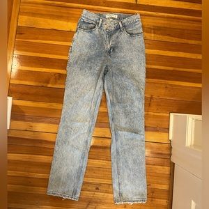 Abercrombie light wash cross front jeans